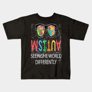 Autism Awareness T-ShirtAutism Awareness Seeing The Worlf Differently T Kids T-Shirt